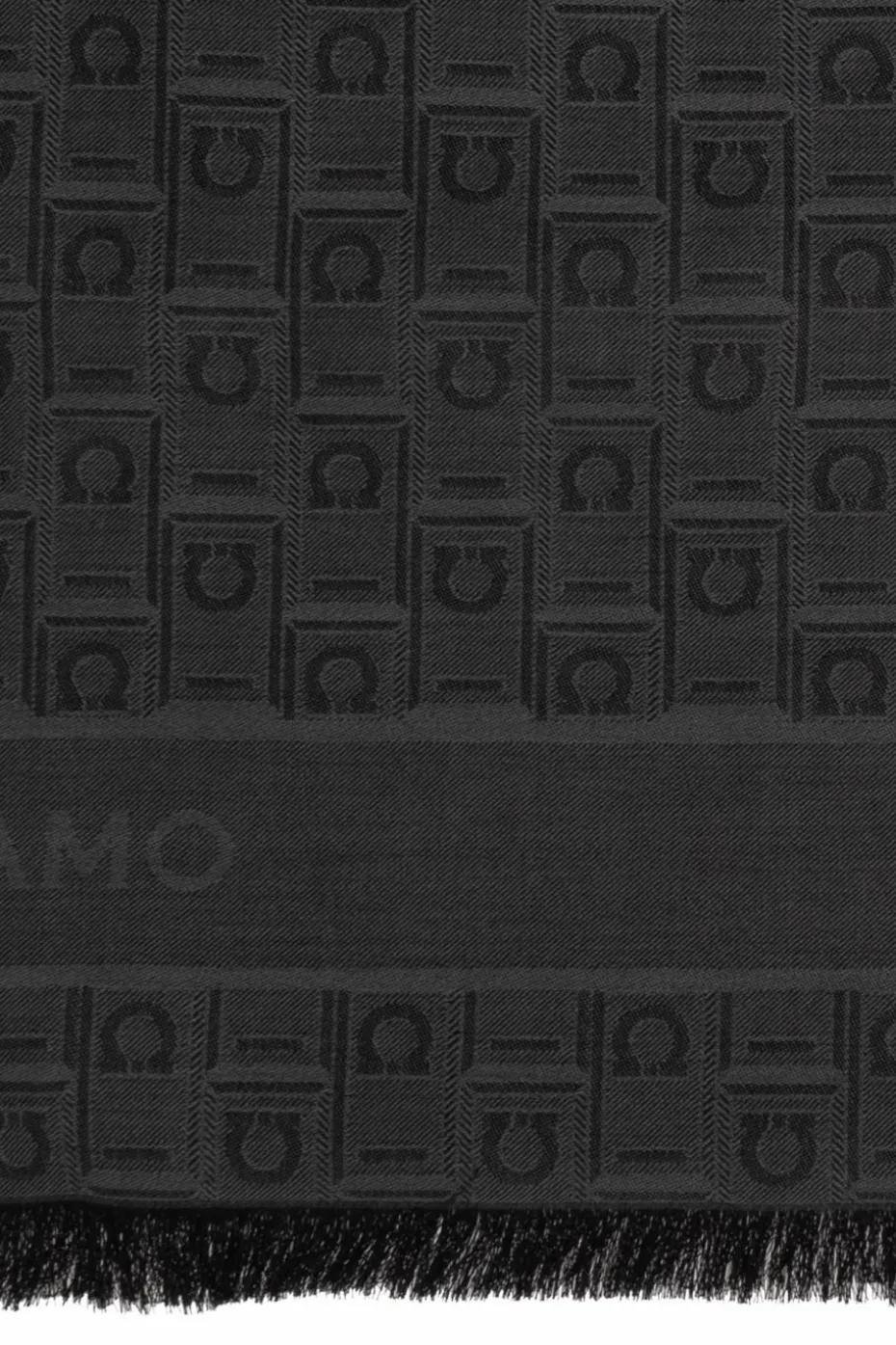 FERRAGAMO SZARY Szal z monogramem