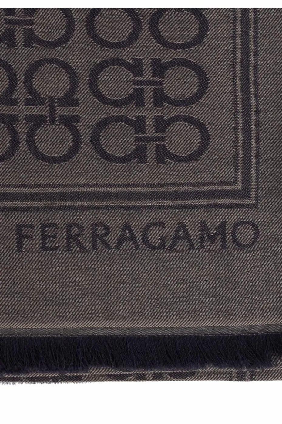 FERRAGAMO SZARY Szal z monogramem