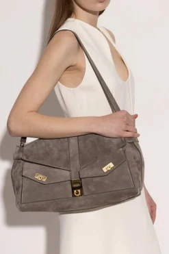 FERRAGAMO SZARY Torba na ramię `Hug Large`