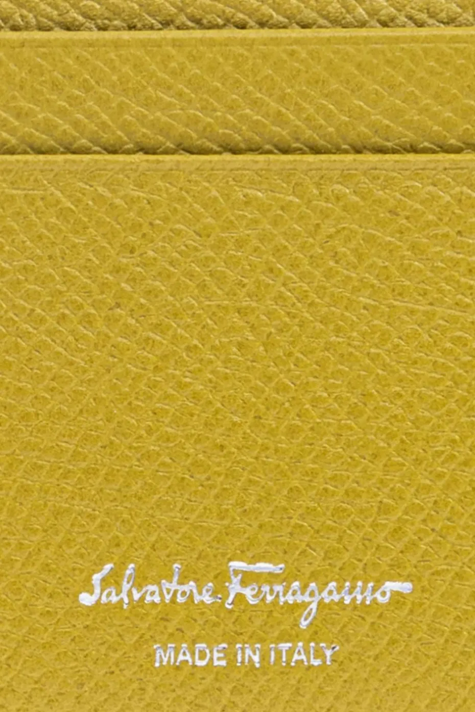 FERRAGAMO ZIELONY Etui na karty z aplikacją w kształcie logo