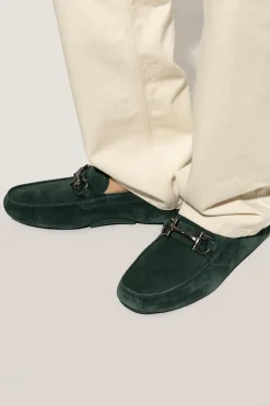 FERRAGAMO ZIELONY Mokasyny `Parigi New`