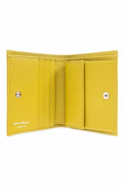FERRAGAMO ZIELONY Skórzany portfel