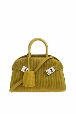 FERRAGAMO ZIELONY Torba do ręki `Hug Mini`