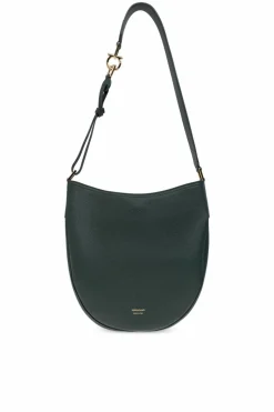 FERRAGAMO ZIELONY Torba na ramię `Noth-South Hobo Medium`