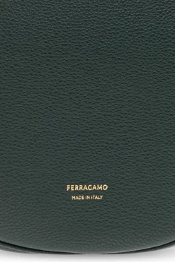 FERRAGAMO ZIELONY Torba na ramię `Noth-South Hobo Medium`