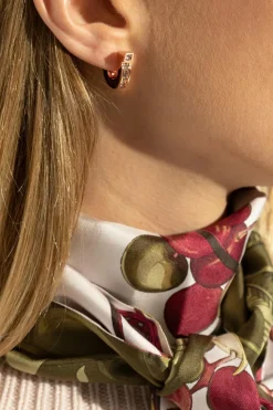 FERRAGAMO ZŁOTY Kolczyki z połyskującymi kryształami