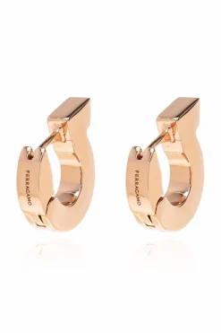 FERRAGAMO ZŁOTY Kolczyki z połyskującymi kryształami