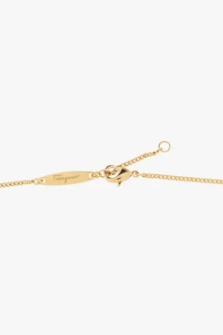 FERRAGAMO ZŁOTY Mosiężny naszyjnik