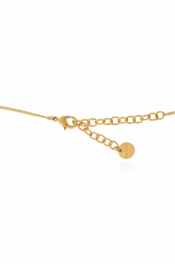 FERRAGAMO ZŁOTY Naszyjnik z zawieszką z wygrawerowanym logo
