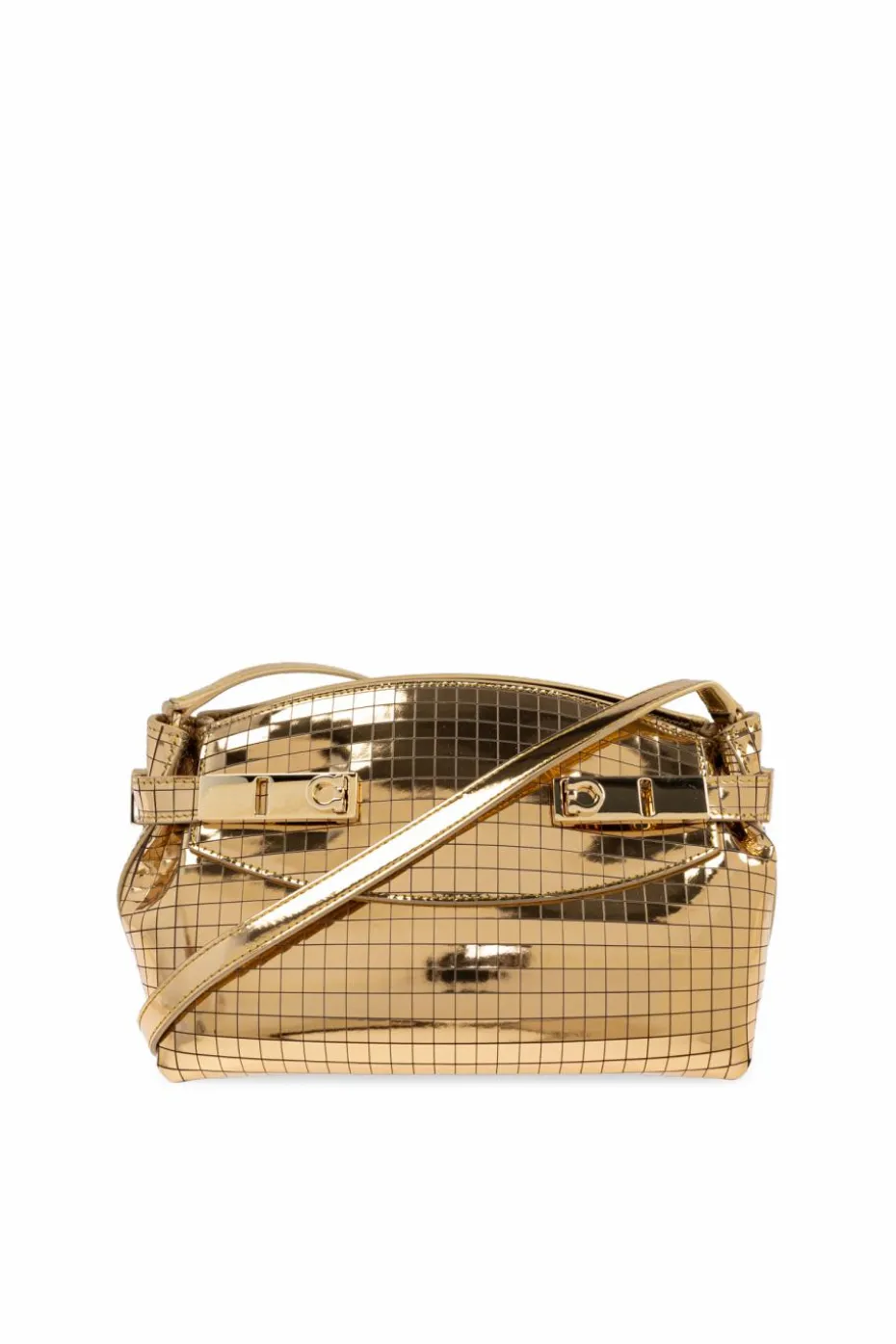FERRAGAMO ZŁOTY Torba na ramię `Hug Small`