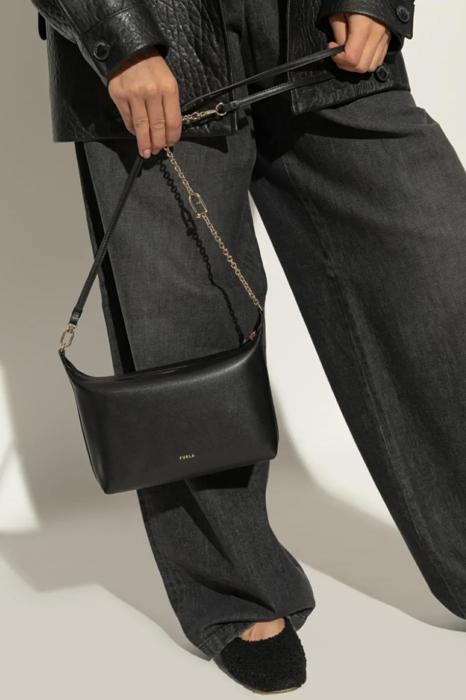 Furla CZARNY Torba na ramię `Nuvola Mini`