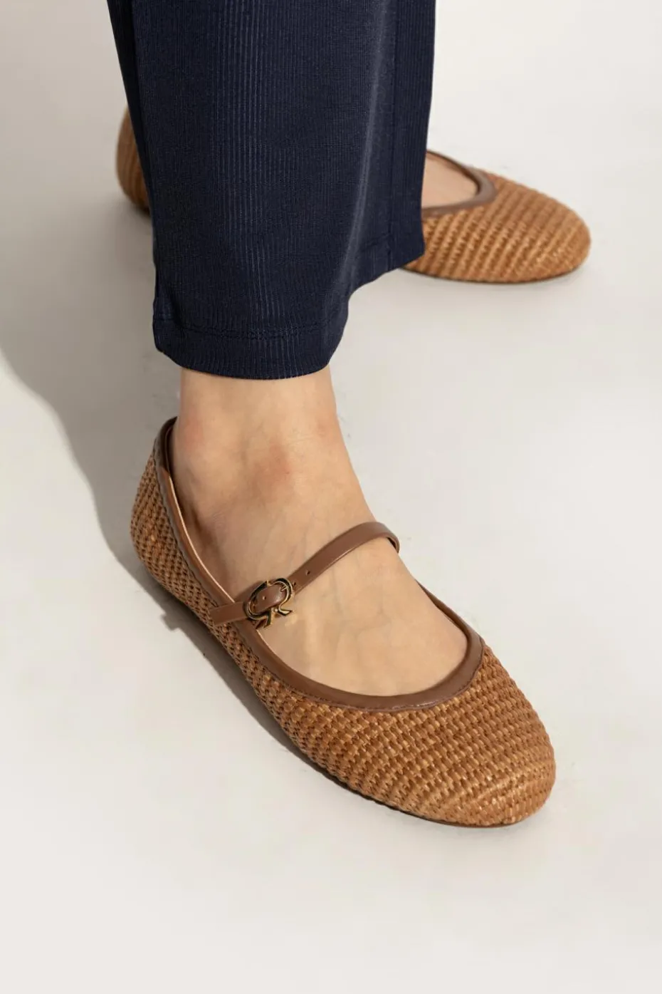 Gianvito Rossi BRĄZOWY Baleriny `Carla`