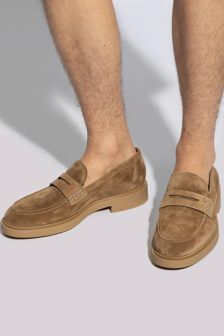 Gianvito Rossi BRĄZOWY Buty `Harris` typu `loafers`
