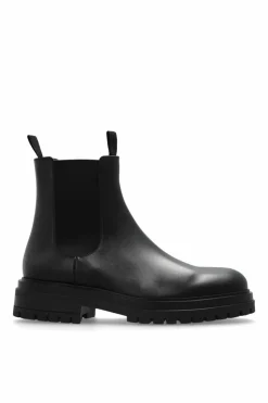 Gianvito Rossi CZARNY Skórzane sztyblety `Chester`