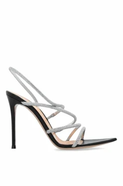 Gianvito Rossi SREBRNY Sandały na obcasie `Crystal Ettie`