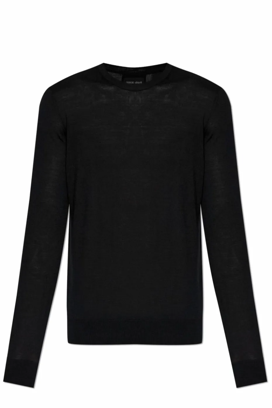Giorgio Armani CZARNY Cienki wełniany sweter