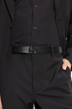 Giorgio Armani CZARNY Dwustronny pasek