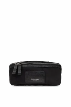 Giorgio Armani CZARNY Kosmetyczka z naszywką z logo