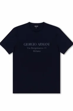Giorgio Armani CZARNY T-shirt z logo