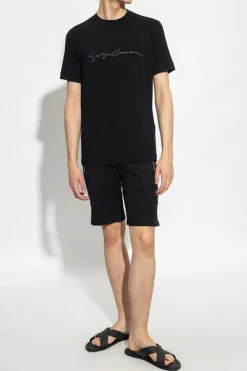 Giorgio Armani CZARNY T-shirt z logo