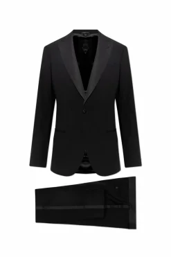 Giorgio Armani CZARNY Wełniany garnitur