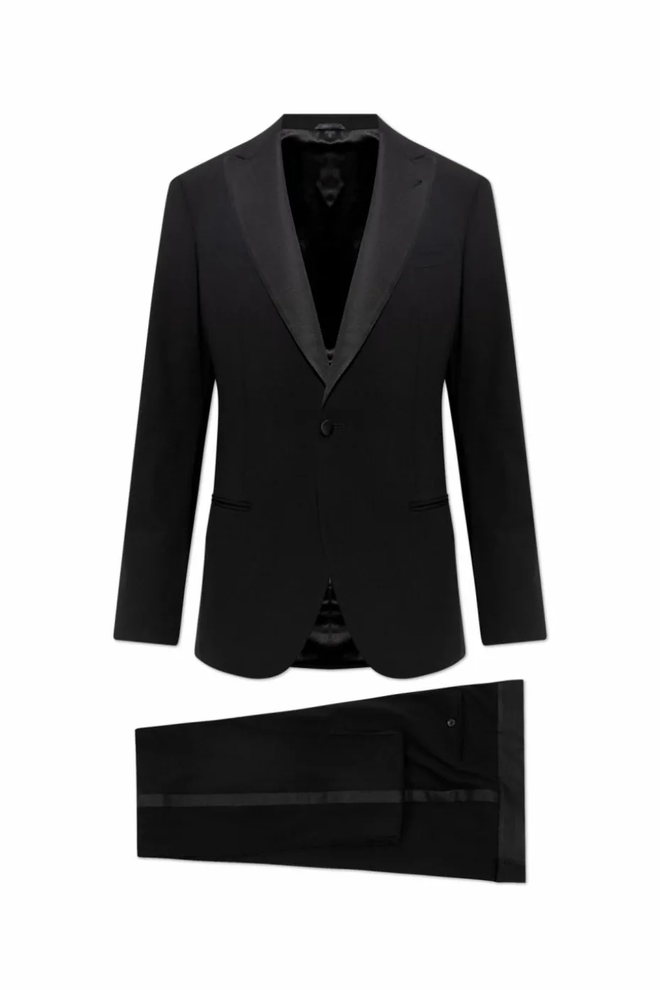 Giorgio Armani CZARNY Wełniany garnitur