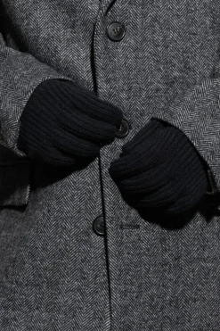 Giorgio Armani GRANATOWY Kaszmirowe rękawiczki