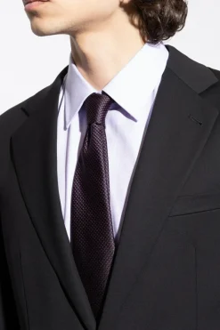 Giorgio Armani GRANATOWY Jedwabny krawat