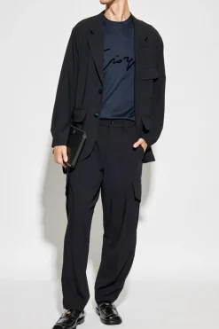 Giorgio Armani GRANATOWY Spodnie typu `cargo`