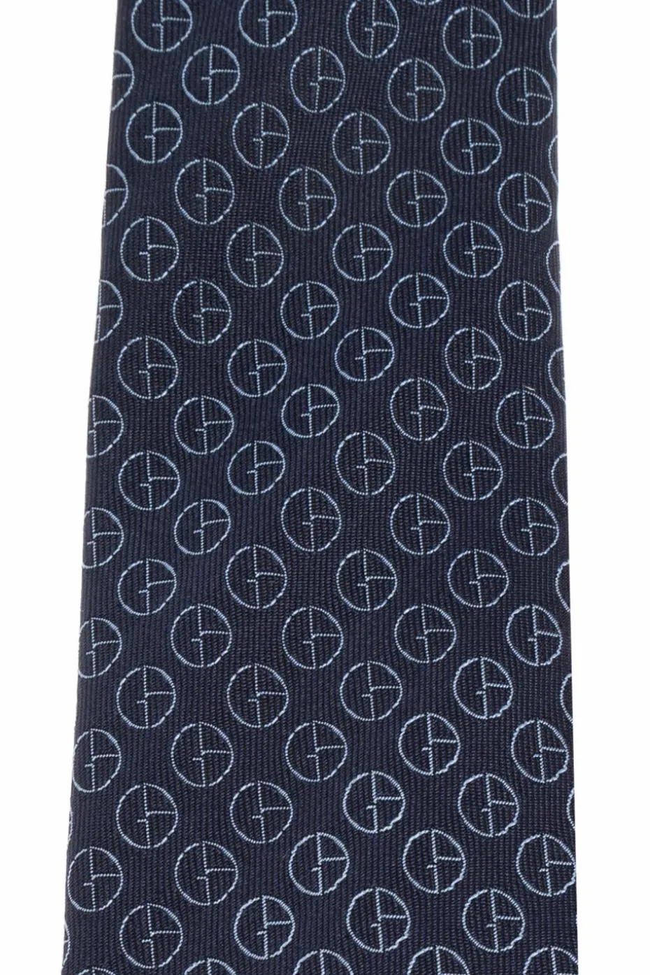 Giorgio Armani GRANATOWY Jedwabny krawat z monogramem