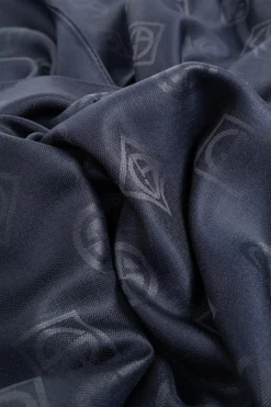 Giorgio Armani GRANATOWY Jedwabny szal