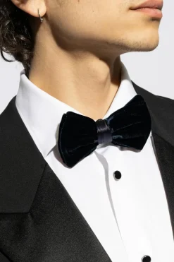 Giorgio Armani GRANATOWY Welurowa mucha