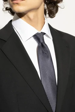 Giorgio Armani GRANATOWY Jedwabny krawat