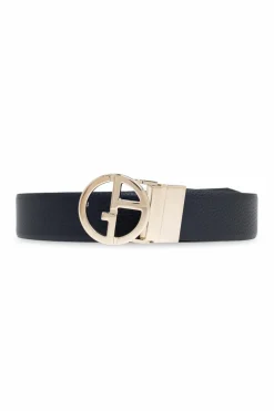 Giorgio Armani GRANATOWY Dwustronny pasek