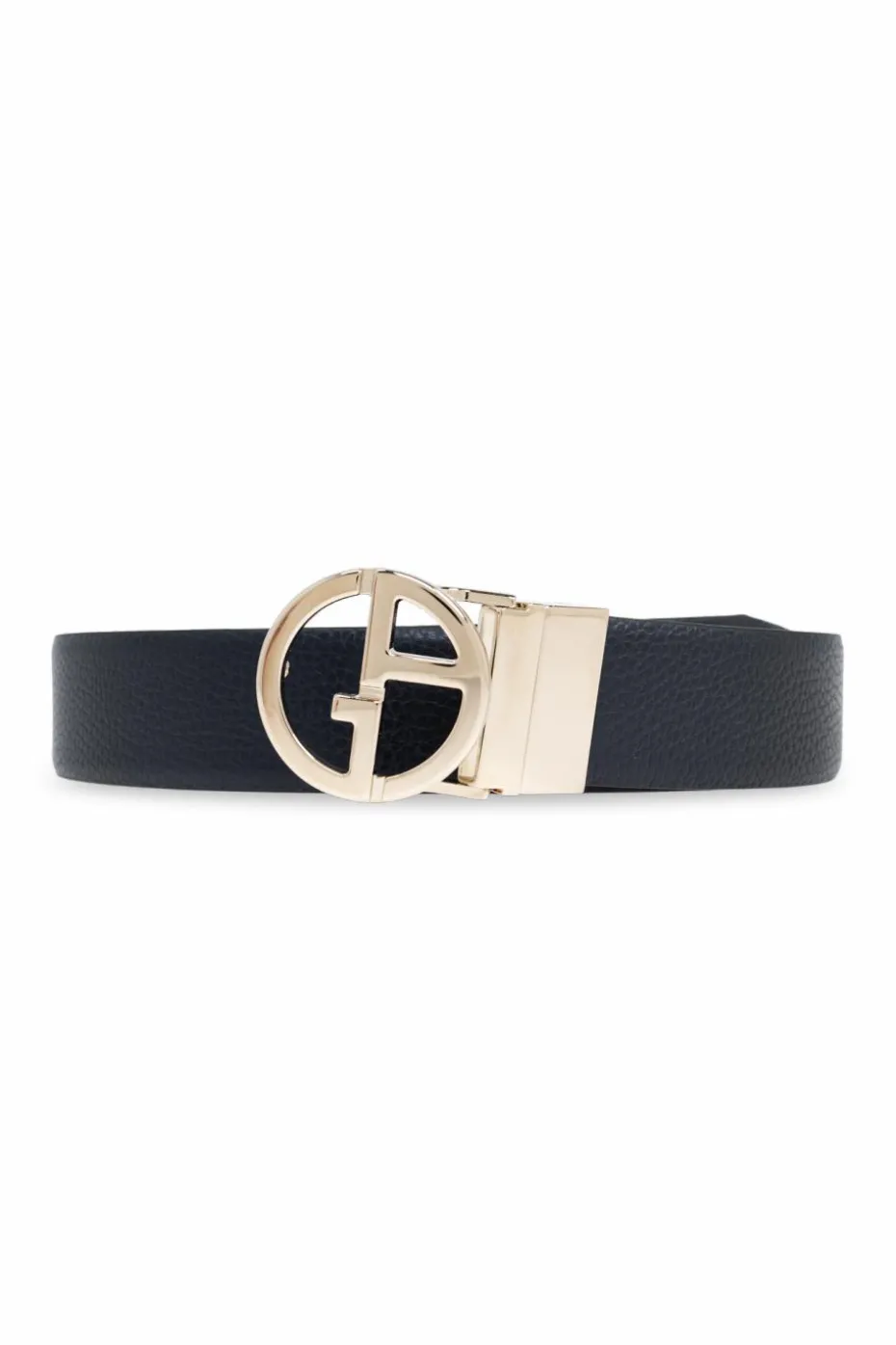 Giorgio Armani GRANATOWY Dwustronny pasek