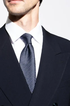 Giorgio Armani GRANATOWY Jedwabny krawat