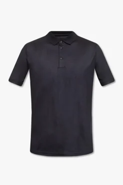 Giorgio Armani GRANATOWY Wełniane polo