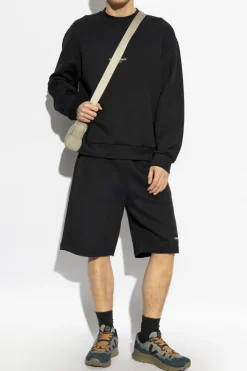 Giorgio Armani GRANATOWY Szorty z nadrukowanym logo
