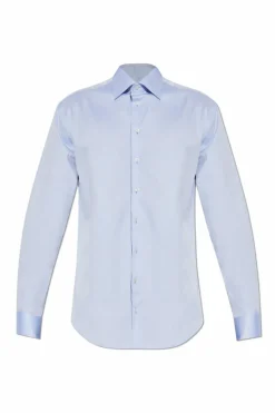 Giorgio Armani jasnoniebieski Bawełniana koszula
