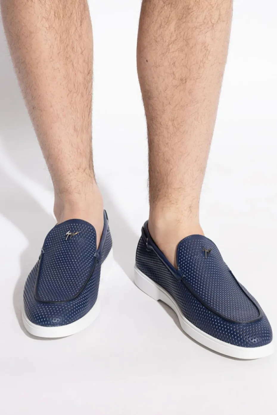 Giuseppe Zanotti GRANATOWY Buty `Berth` typu loafers`