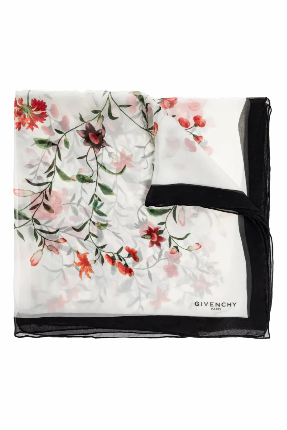 Givenchy BIAŁY Jedwabny szal