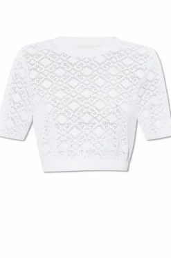 Givenchy BIAŁY Sweter z krótkim rękawem