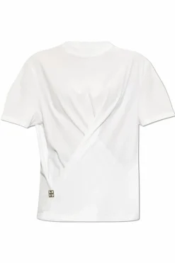 Givenchy BIAŁY T-shirt z marszczeniami