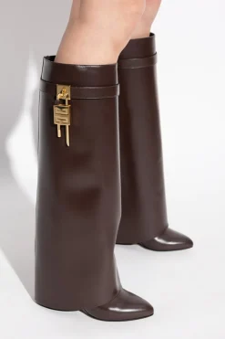 Givenchy BRĄZOWY Kozaki na obcasie `Shark`
