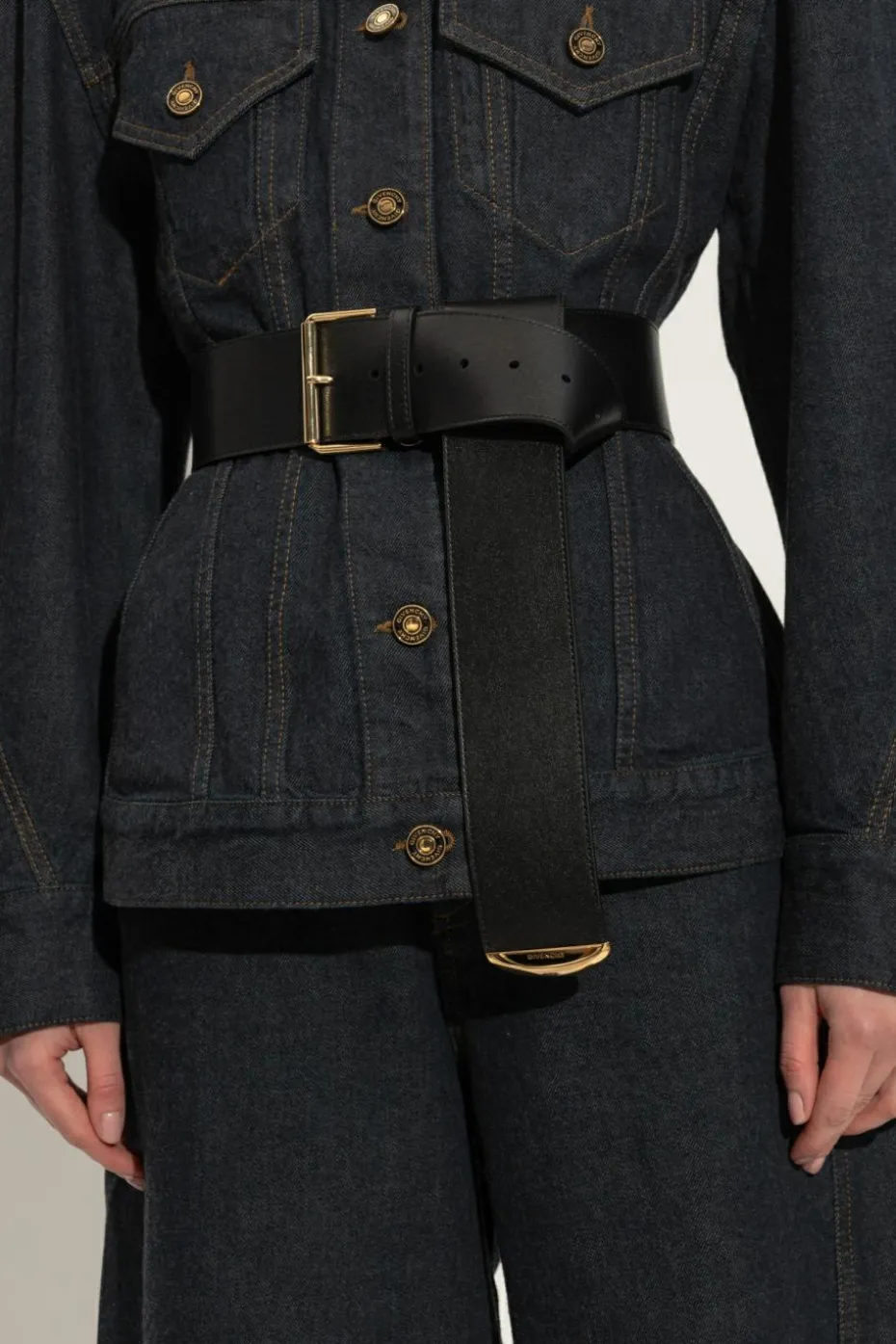 Givenchy CZARNY Skórzany pasek