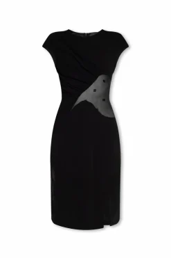 Givenchy CZARNY Sukienka z prześwitującą wstawką