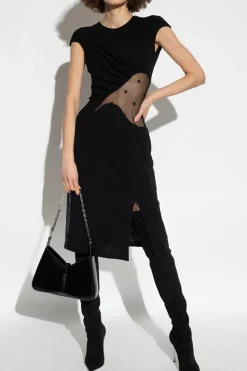 Givenchy CZARNY Sukienka z prześwitującą wstawką