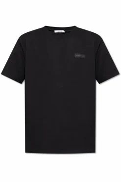 Givenchy CZARNY T-shirt z naszywką z logo