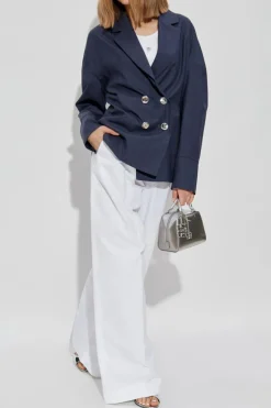 Givenchy GRANATOWY Dwurzędowa marynarka