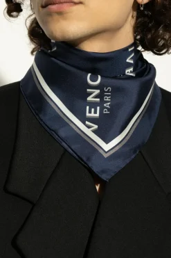 Givenchy GRANATOWY Jedwabna chusta